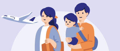 駐在保険（家族）のイラスト
